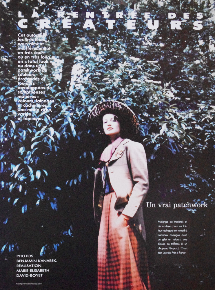 Karen Mulder for Votre Beauté Magazine © Benjamin Kanarek - archive 1990