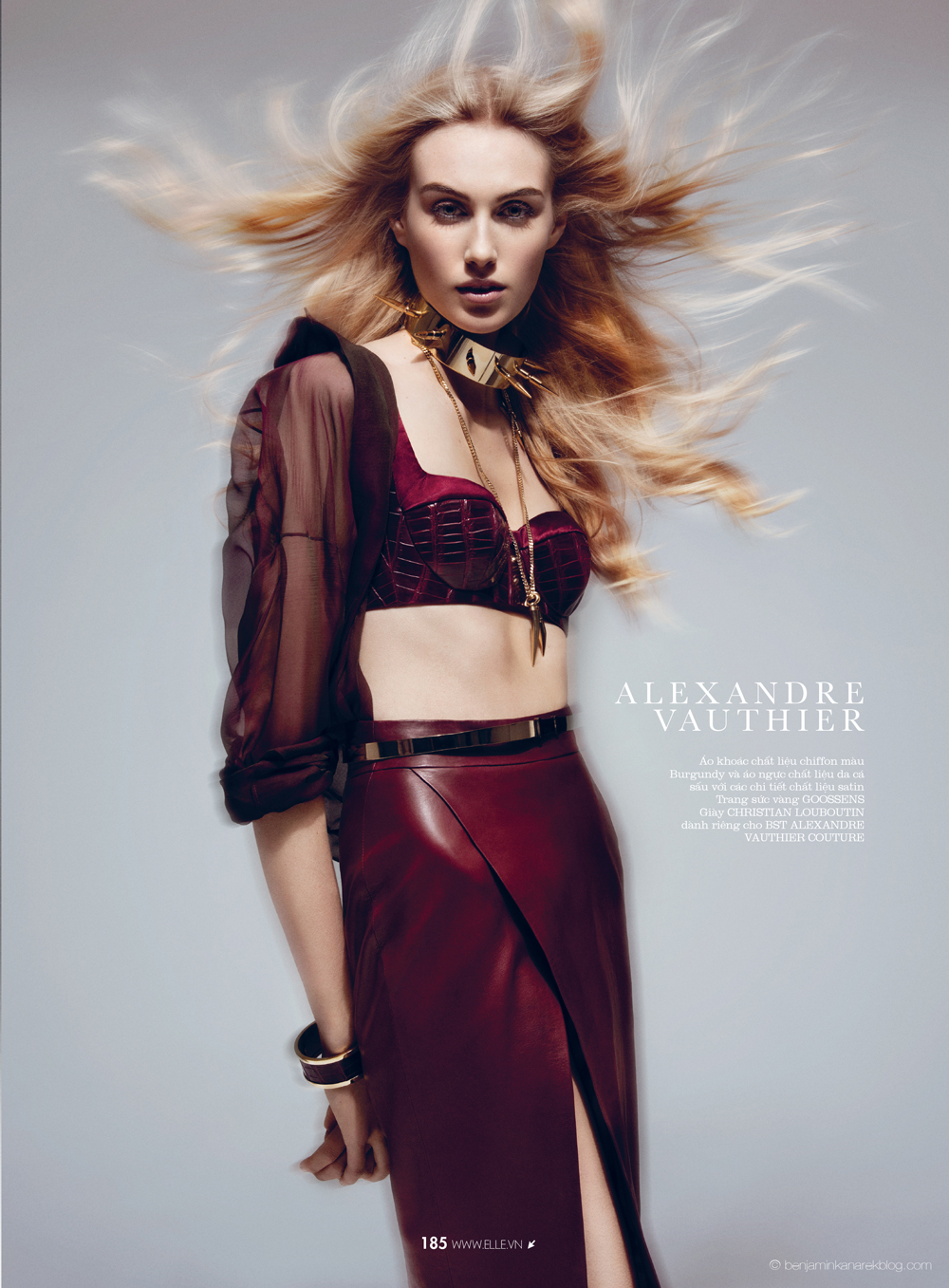 Dauphine McKee in Alexandre Vauthier Haute Couture © Benjamin Kanarek for ELLE Vietnam April 2014