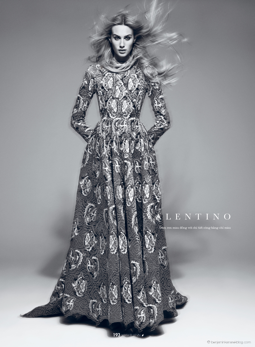 Dauphine McKee in Valentino Couture © Benjamin Kanarek for ELLE Vietnam April 2014