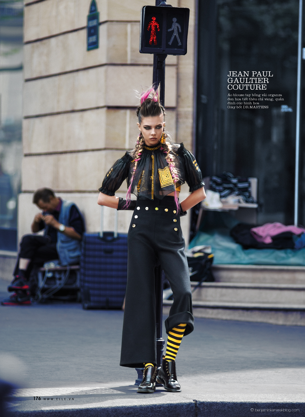 Léa Julian in Jean Paul Gaultier Haute Couture @ Benjamin Kanarek